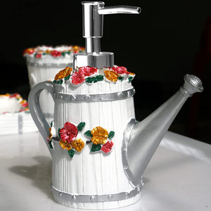 White, Red And Green Resin Bathroom Accessory Set