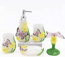 Load image into Gallery viewer, Yellow Resin Bathroom Accessory Set