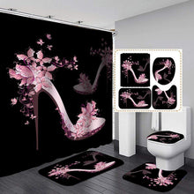 将图片加载到图库查看器，Pink Shoe Shower Curtain Set