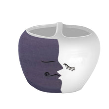 Load image into Gallery viewer, Purple and white 3-D ceramic bathroom accessory set