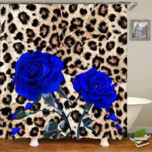 将图片加载到图库查看器，Leopard Print Shower Curtain Set
