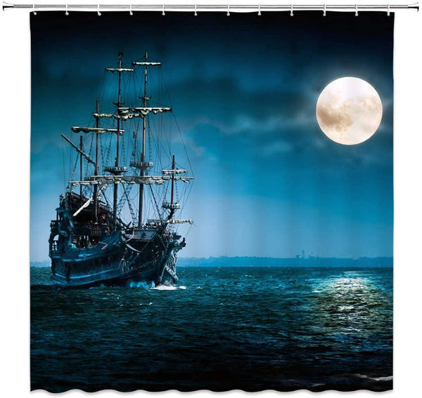 Pirate Ship Shower Curtain Set