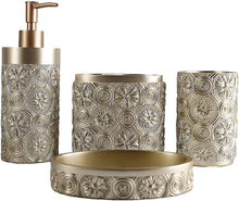 Load image into Gallery viewer, Gold Bathroom Accessory Set