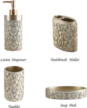 Load image into Gallery viewer, Gold Bathroom Accessory Set
