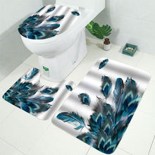 Görseli Galeri görüntüleyiciye yükleyin, Blue Peacock Shower Curtain Bathroom Accessory Set